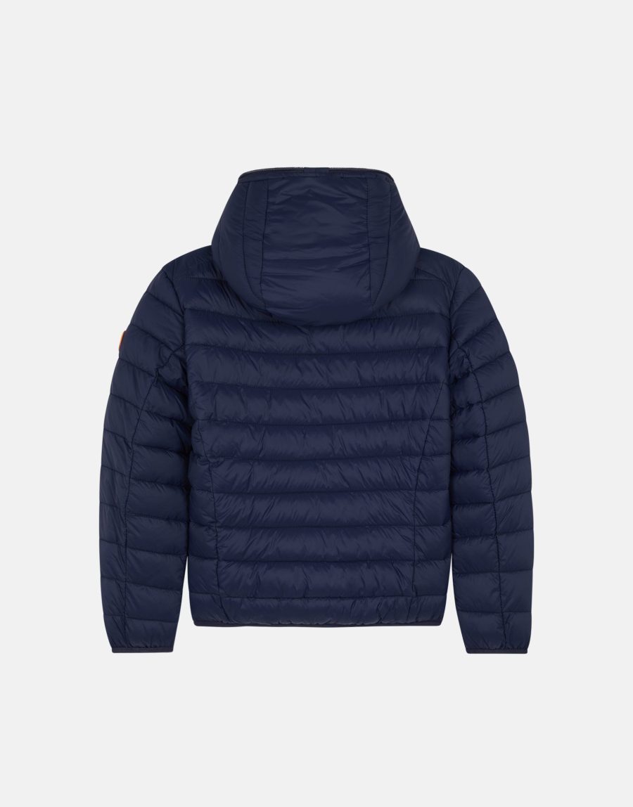 save the duck j3047B giga9 giubbino bambino blu scuro con cappuccio e interno in pile