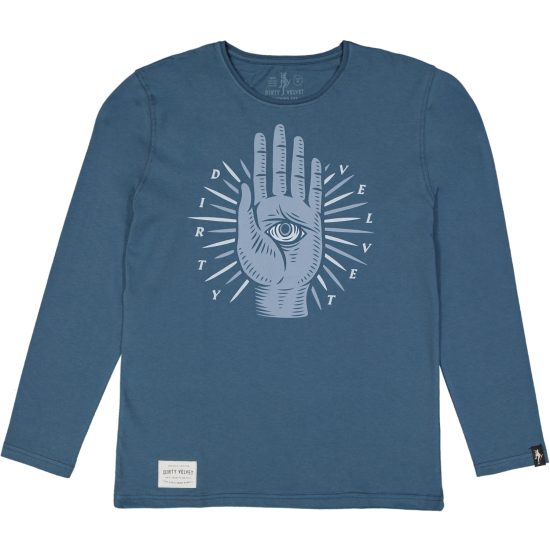 Dirty Velvet maglietta manica lunga the beholder colore blu scuro