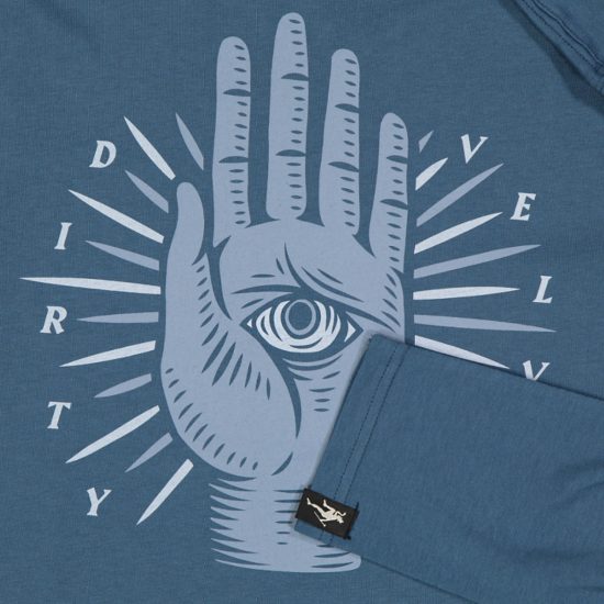 Dirty Velvet maglietta manica lunga the beholder colore blu scuro