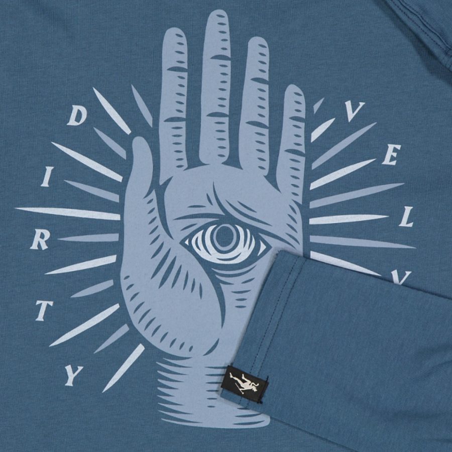 Dirty Velvet maglietta manica lunga the beholder colore blu scuro