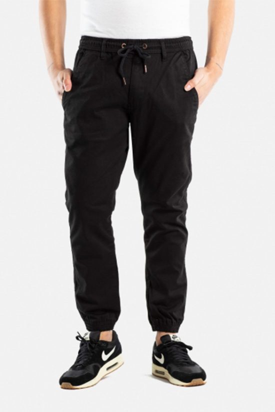 reell pantalone jogger reflex nero con coulisse