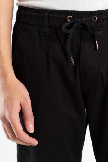 reell pantalone jogger reflex nero con coulisse