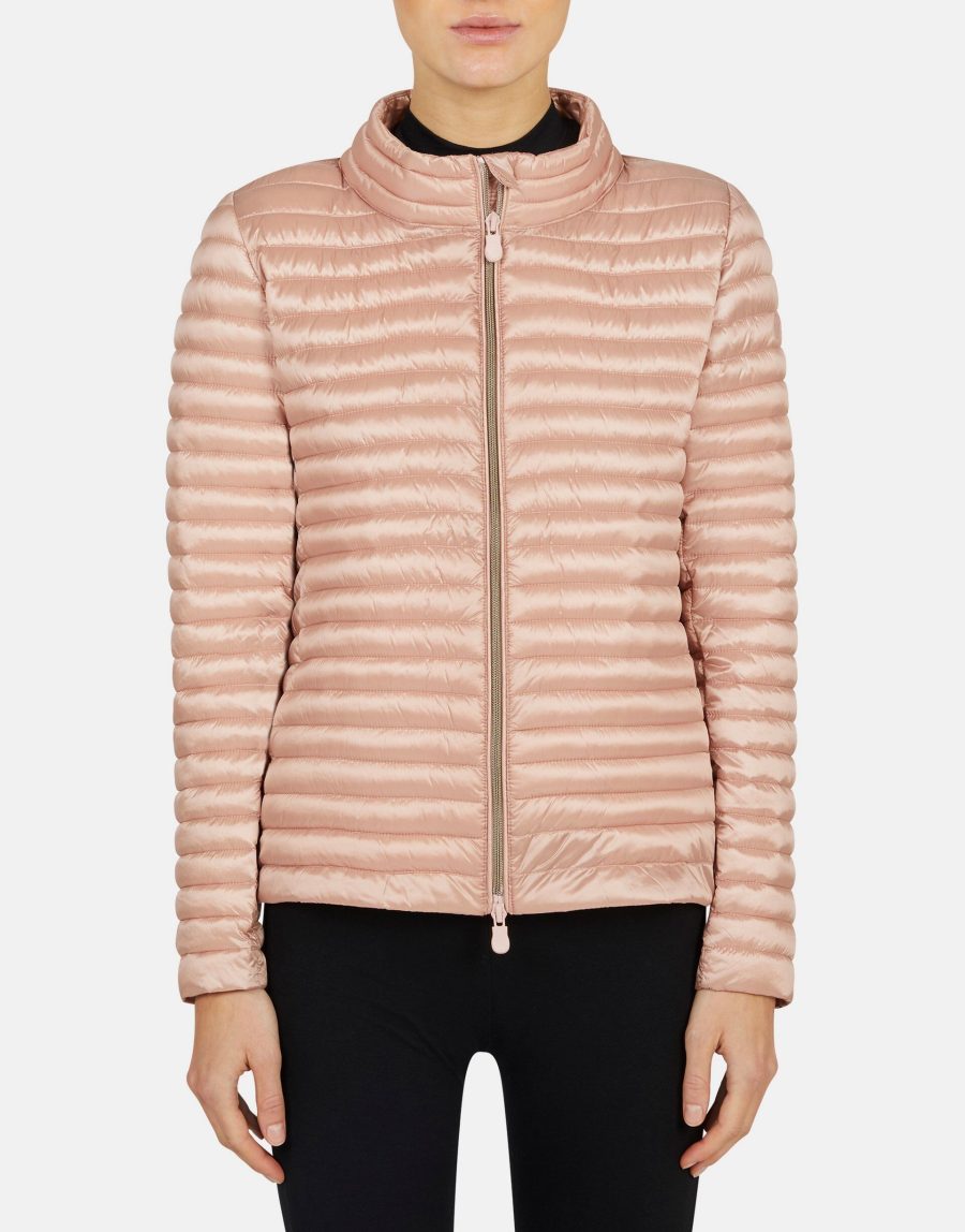 save the duck d3682w iris x rosa cipria powder pink con colletto