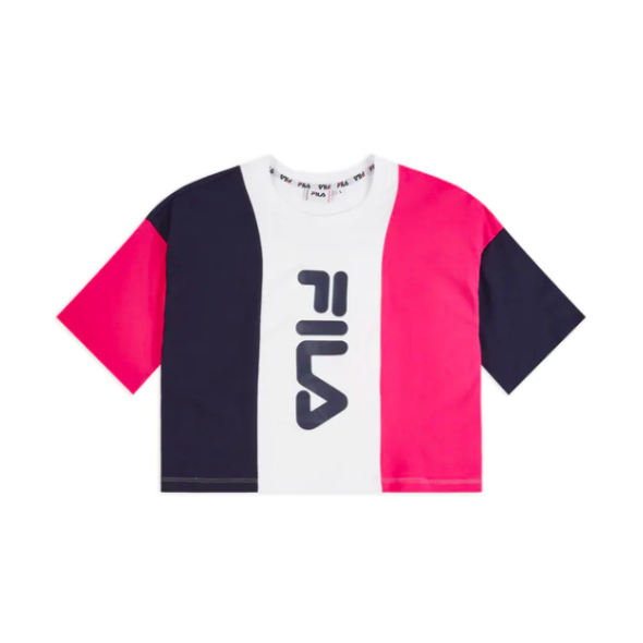 fila maglietta corta bai cropped fucsia 687492 a222 pink yarrow black iris bright white