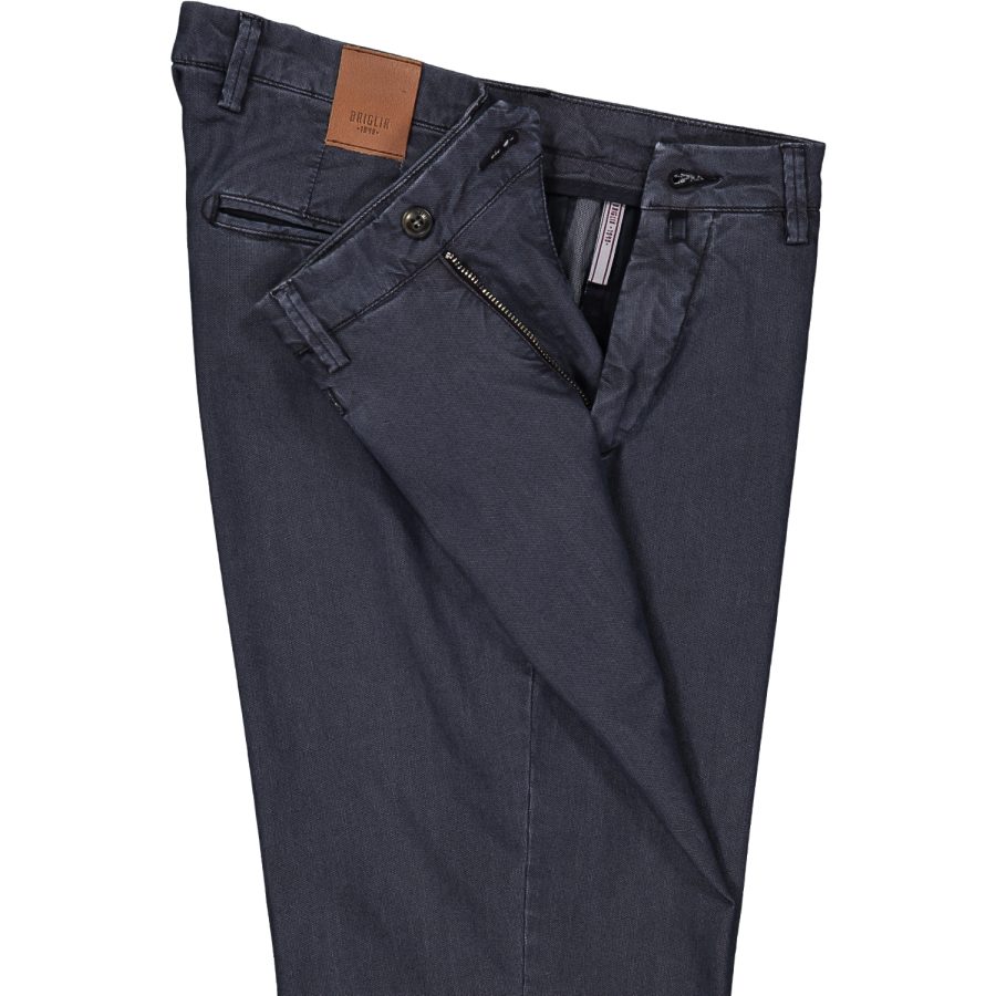 briglia 1949 pantalone slim uomo bg05 38575 511 cotone piquet delavè blu