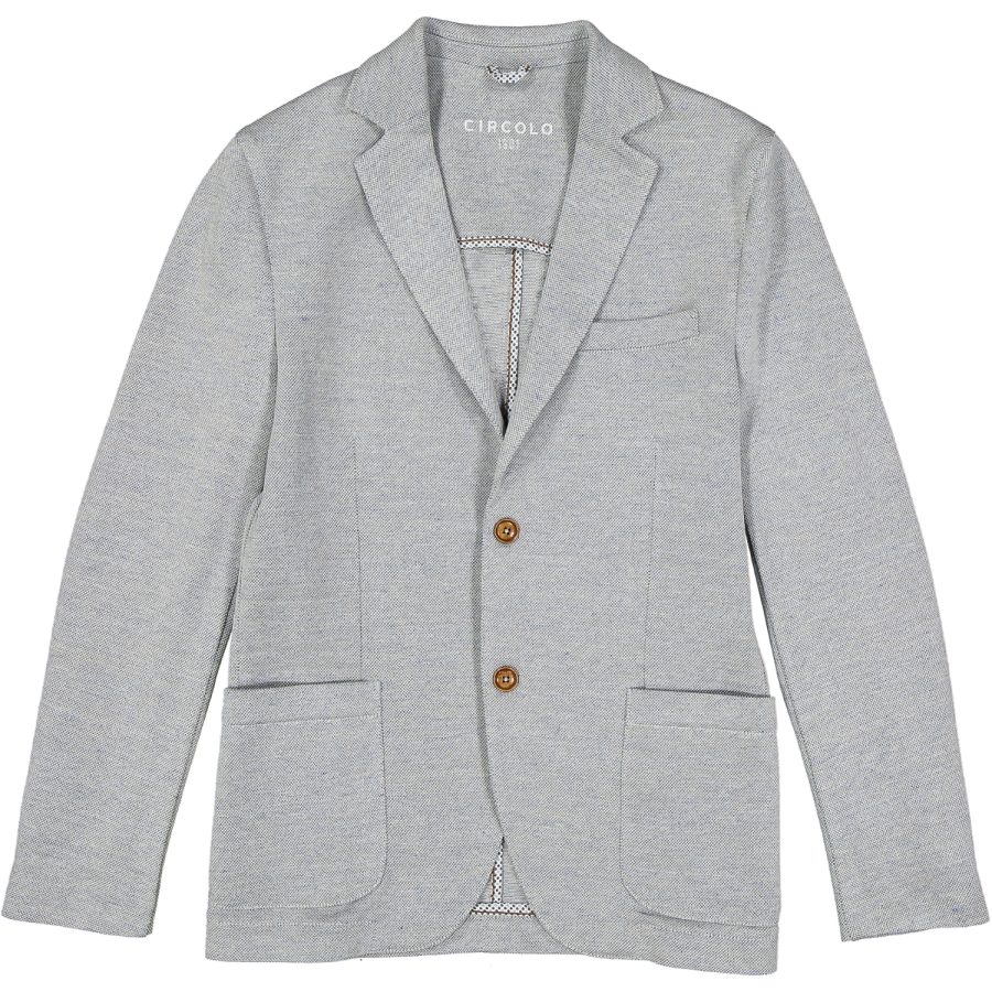 circolo 1901 giacca due bottoni uomo tasche applicate cn1116 piquet lino grigio perla