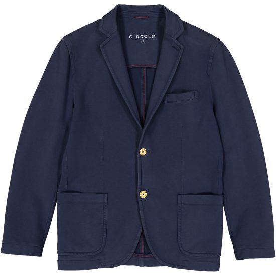 circolo 1901 giacca uomo 2 bottoni cotone jersey tasche applicate a toppa cn781 blu navy 6302