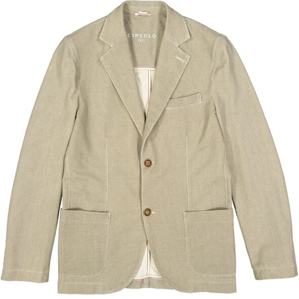 circolo 1901 giacca uomo due bottoni tasche applicate cn837 jersey elasticizzato micro fantasia 221a7 beige naturale