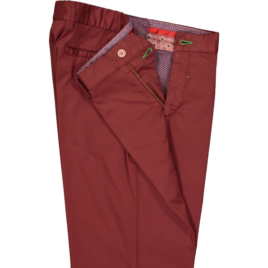 mascaro pantalone slim uomo mod 80 popeline cotone 10 tinta unita rosso india 21