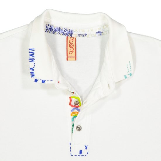 polo bob mezza manica cotone piquet ricky var r0208 bianca