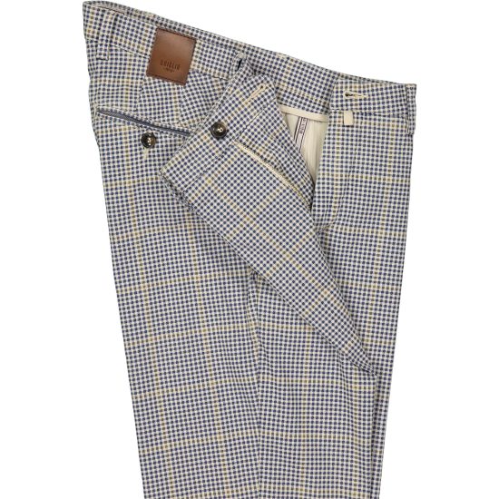 briglia 1949 pantalone slim uomo b05 cotone 320155 quadretti 23 blu