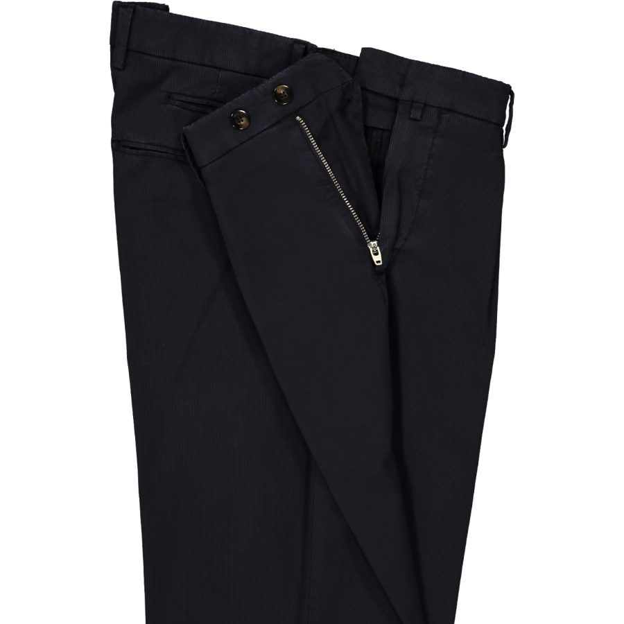 briglia 1949 pantalone slim uomo con pences bg07 320514 511 cotone elasticizzato millerighe blu medio