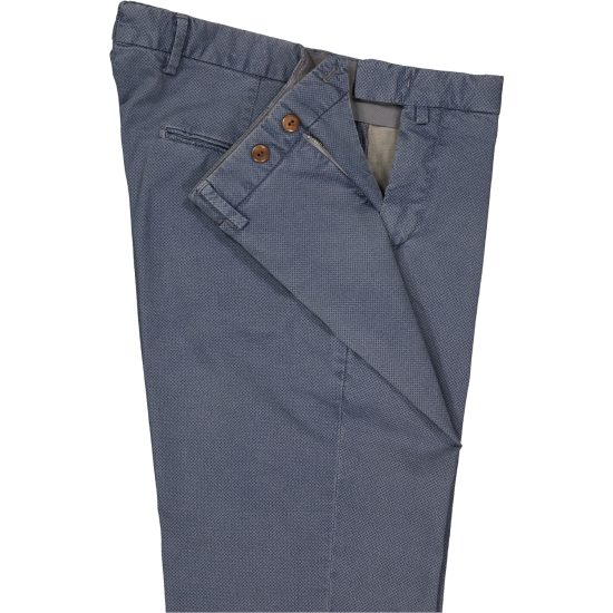 briglia 1949 pantalone slim cotone microfantasia bg03 3730 blu riviera