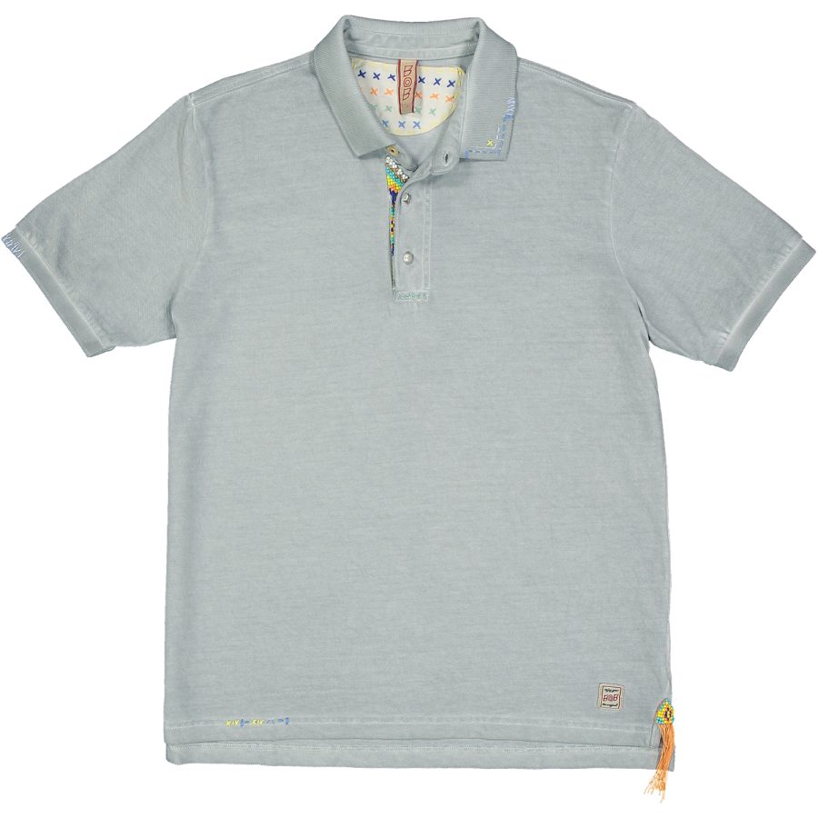 bob polo ricky mezza manica r00036 grigio perla