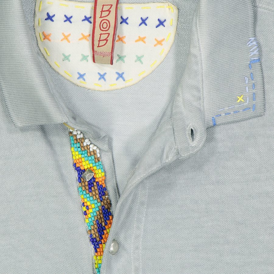 bob polo ricky mezza manica r00036 grigio perla