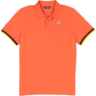 k way polo uomo vincent contrast stretch k008j50 arancione orange 414