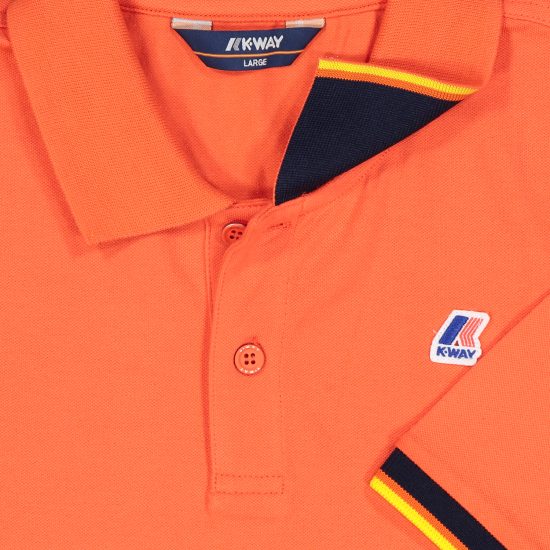 k way polo uomo vincent contrast stretch k008j50 arancione orange 414