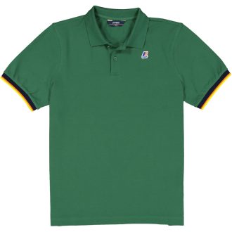 k way polo uomo vincent contrast stretch k008j50 verde green dk 00q
