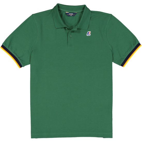 k way polo uomo vincent contrast stretch k008j50 verde green dk 00q