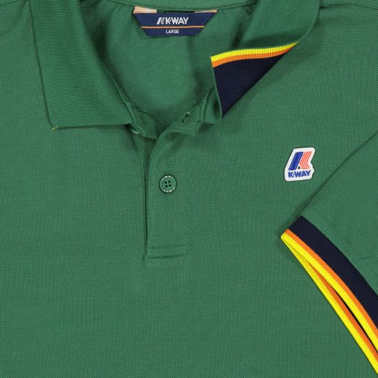 k way polo uomo vincent contrast stretch k008j50 verde green dk 00q