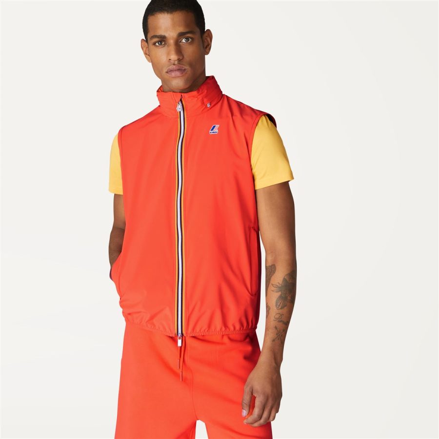 k-way uomo gilet modello valen stretch dot k6113gw 414 orange