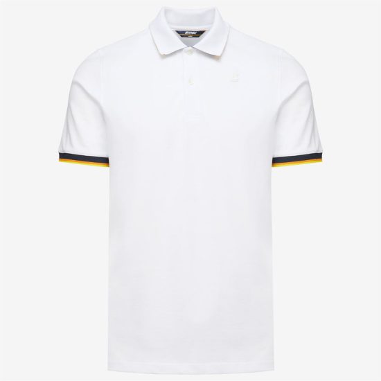 k-way polo uomo modello vincent k7121w 001 bianco white