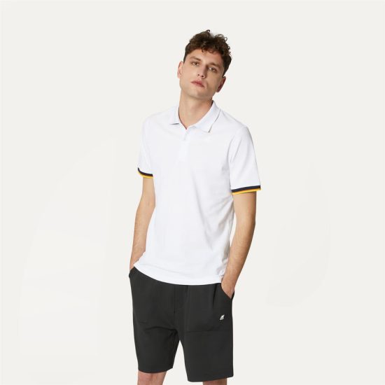 k-way polo uomo modello vincent k7121w 001 bianco white