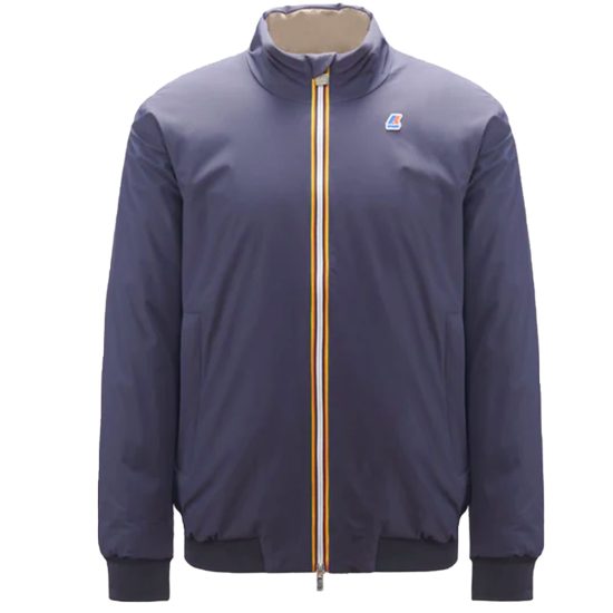 k-way uomo modello arsene warm double colore blu-blue-depth beige taupe abl