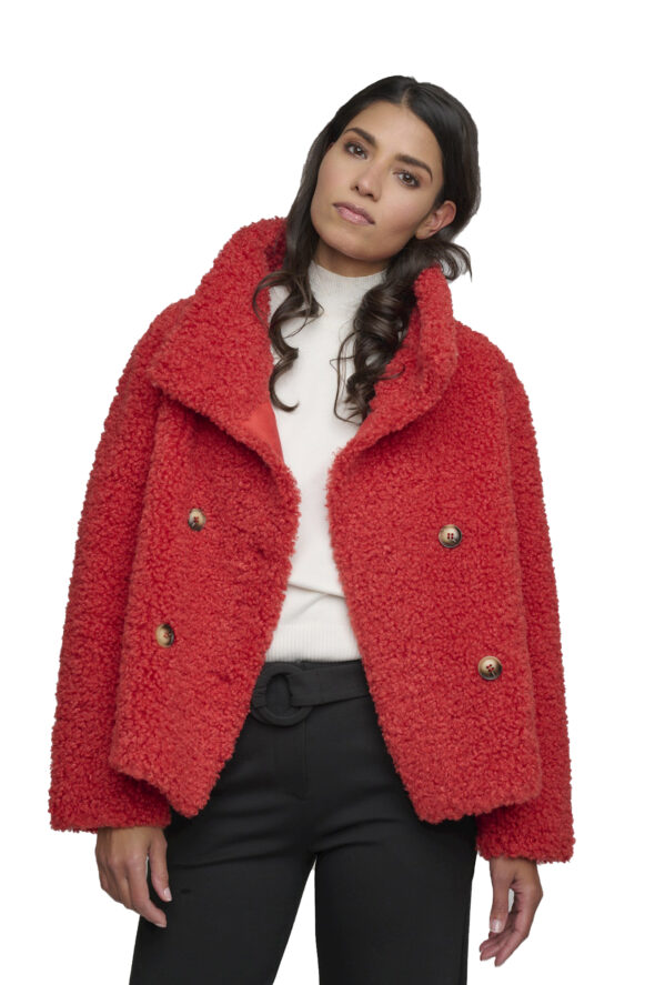 rino pelle giacca donna eco orsetto modello novin 7002210 colore rosso cayenna