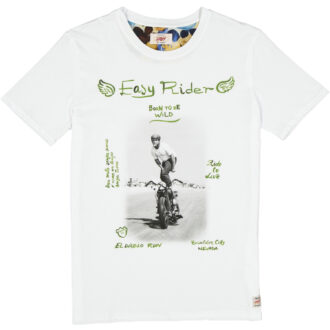 bob maglietta mezza manica girocollo blawy print33 bianca