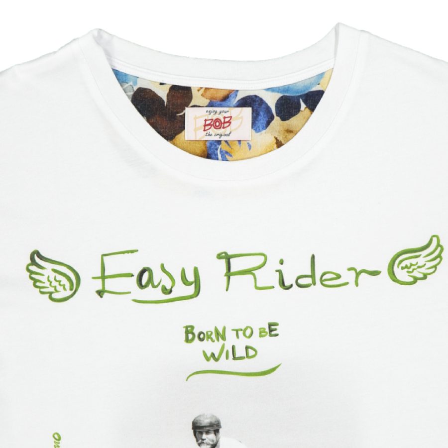 bob maglietta mezza manica girocollo blawy print33 bianca