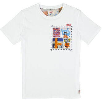 maglietta bob girocollo mezza manica pocket taschino vr0227 bianca