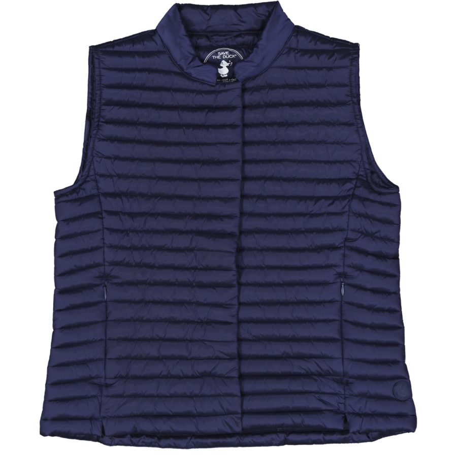 save-the-duck-donna-aria-iris-blu-90000 save the duck gilet donna modello aria iris colore blu 90000