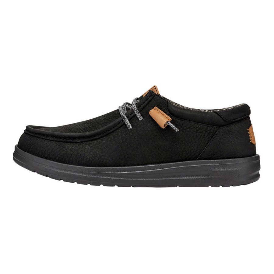heydude mocassino modello wally grip craft black leather colore nero