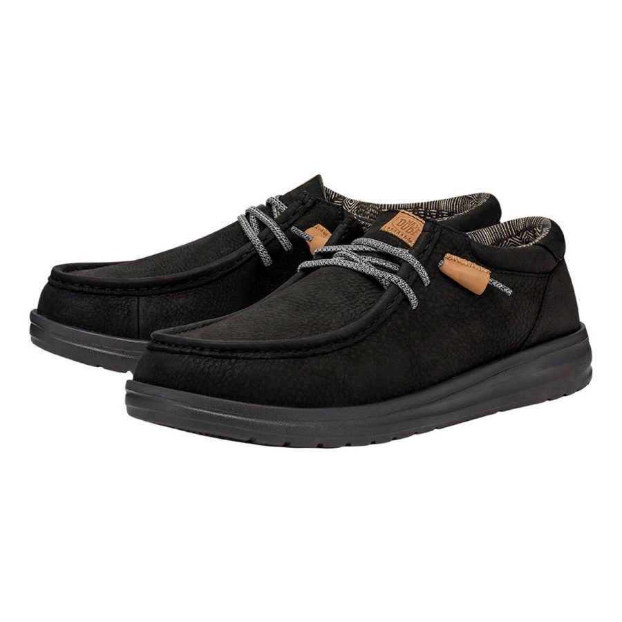 heydude mocassino modello wally grip craft black leather colore nero
