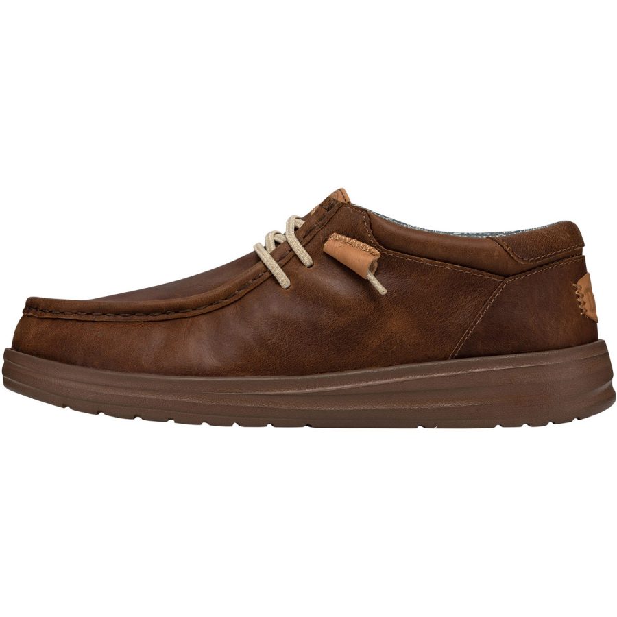 heydude mocassino modello wally grip craft brown leather colore marrone