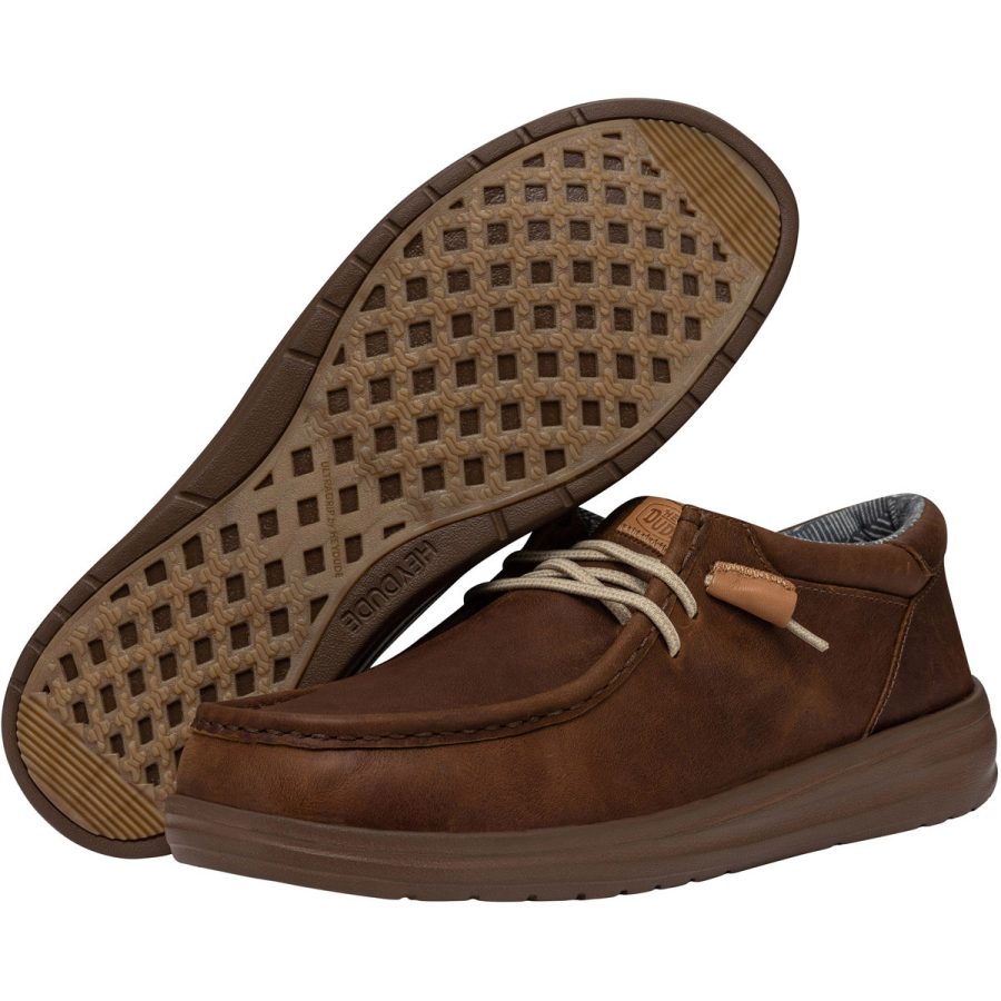 heydude mocassino modello wally grip craft brown leather colore marrone