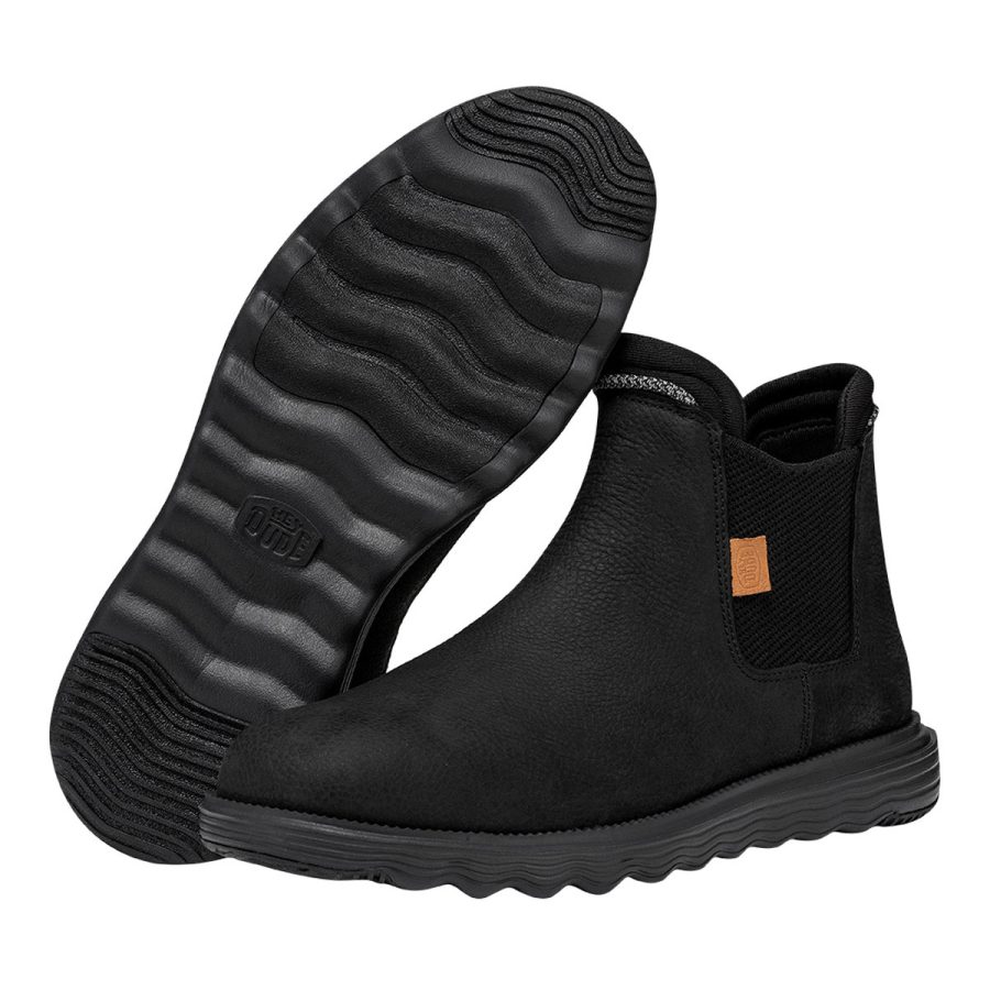 heydude uomo branson boot craft black leather 40187 001 colore nero