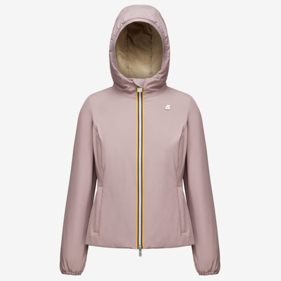 k-way donna modello lily warm double lilla colore interno beige k2115yw aj0