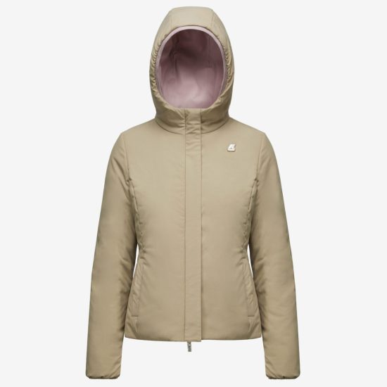 k-way donna modello lily warm double lilla colore interno beige k2115yw aj0