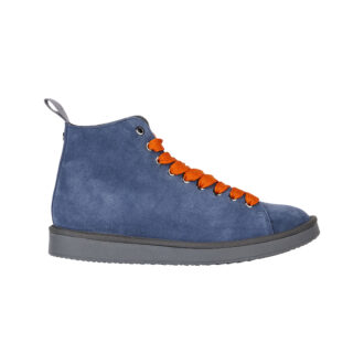 panchic uomo modello p01 polacchino in suede colore blu con laccio arancio