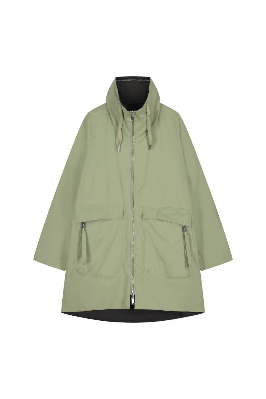 rino e pelle donna maxime impermeabile reversibile 7002420 verde chiaro nero