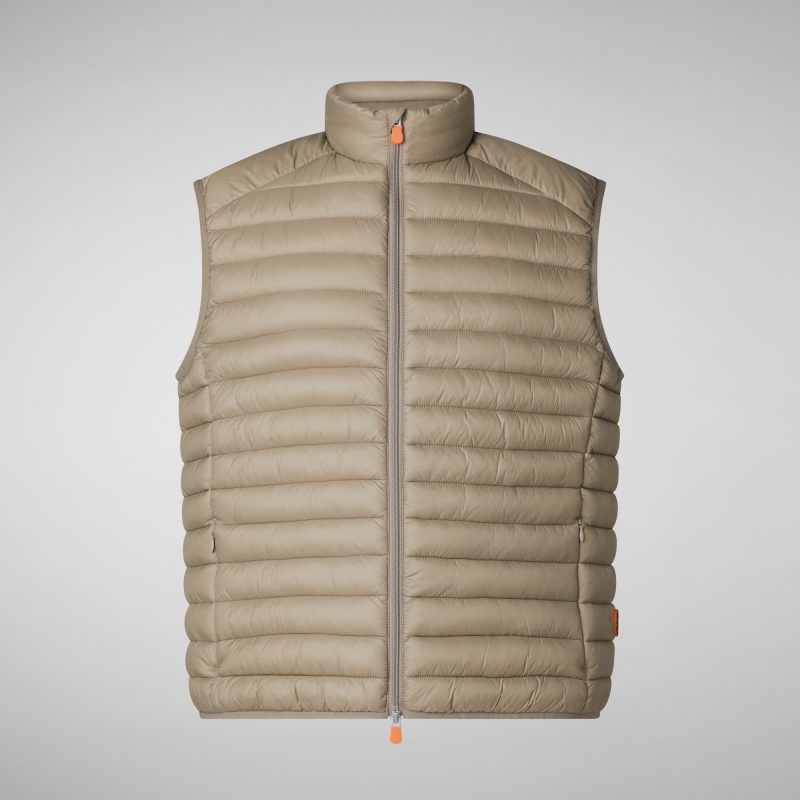 save the duck uomo adam gilet d82410m grigio elefante elephant grey 40021