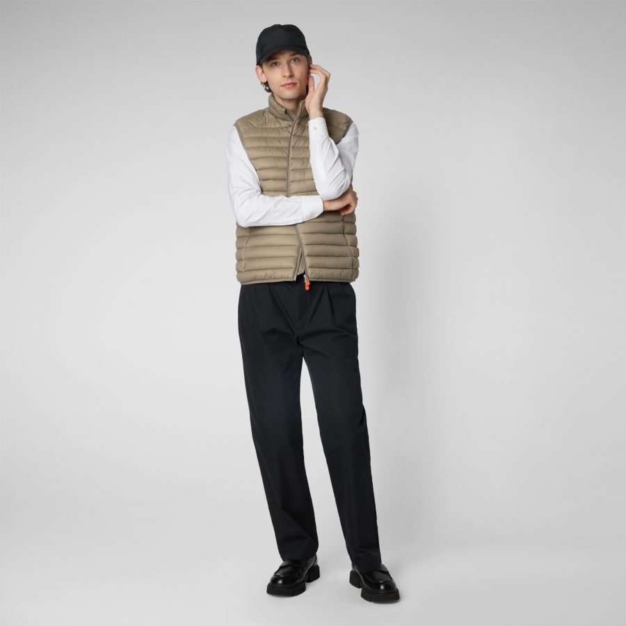 save the duck uomo adam gilet d82410m grigio elefante elephant grey 40021