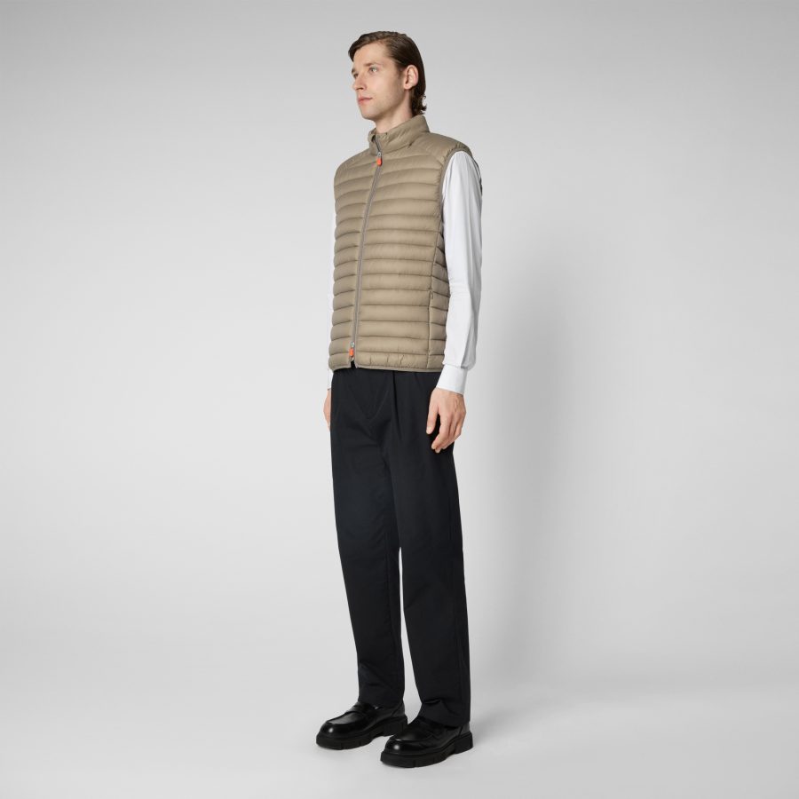 save the duck uomo adam gilet d82410m grigio elefante elephant grey 40021