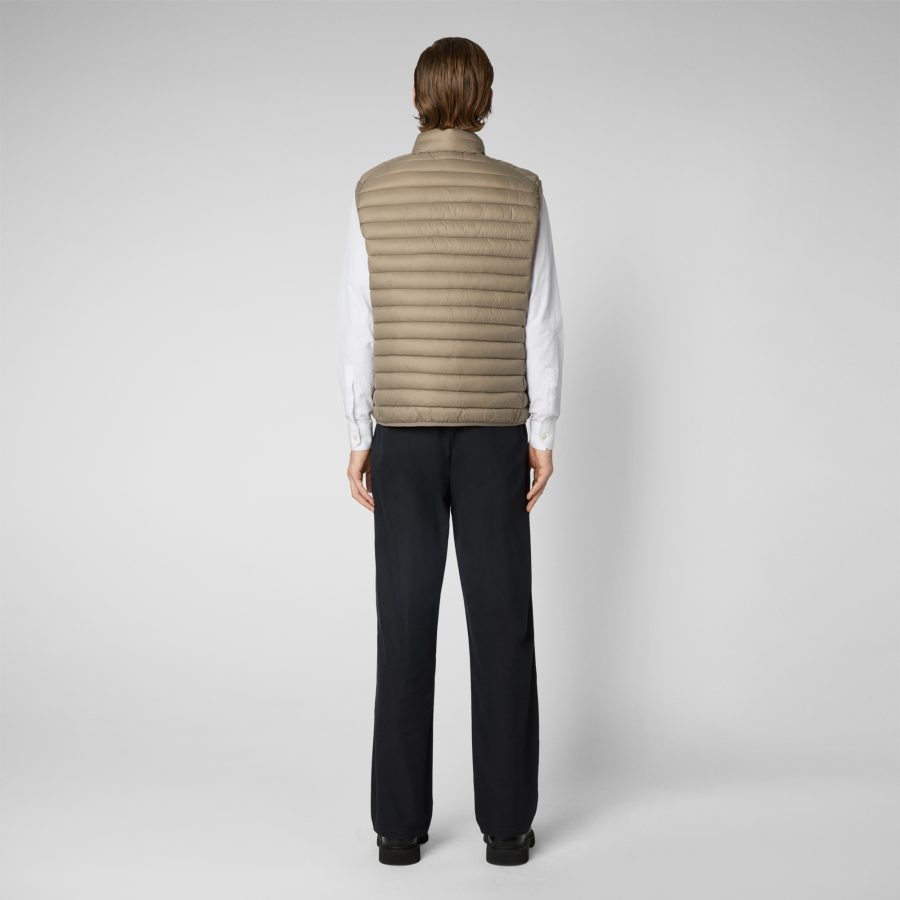 save the duck uomo adam gilet d82410m grigio elefante elephant grey 40021