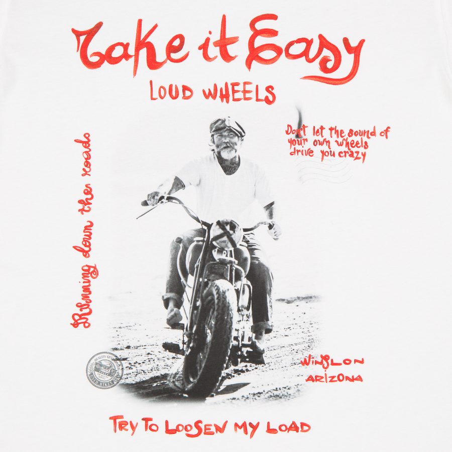 bob maglietta blawy print50 bianca moto take it easy