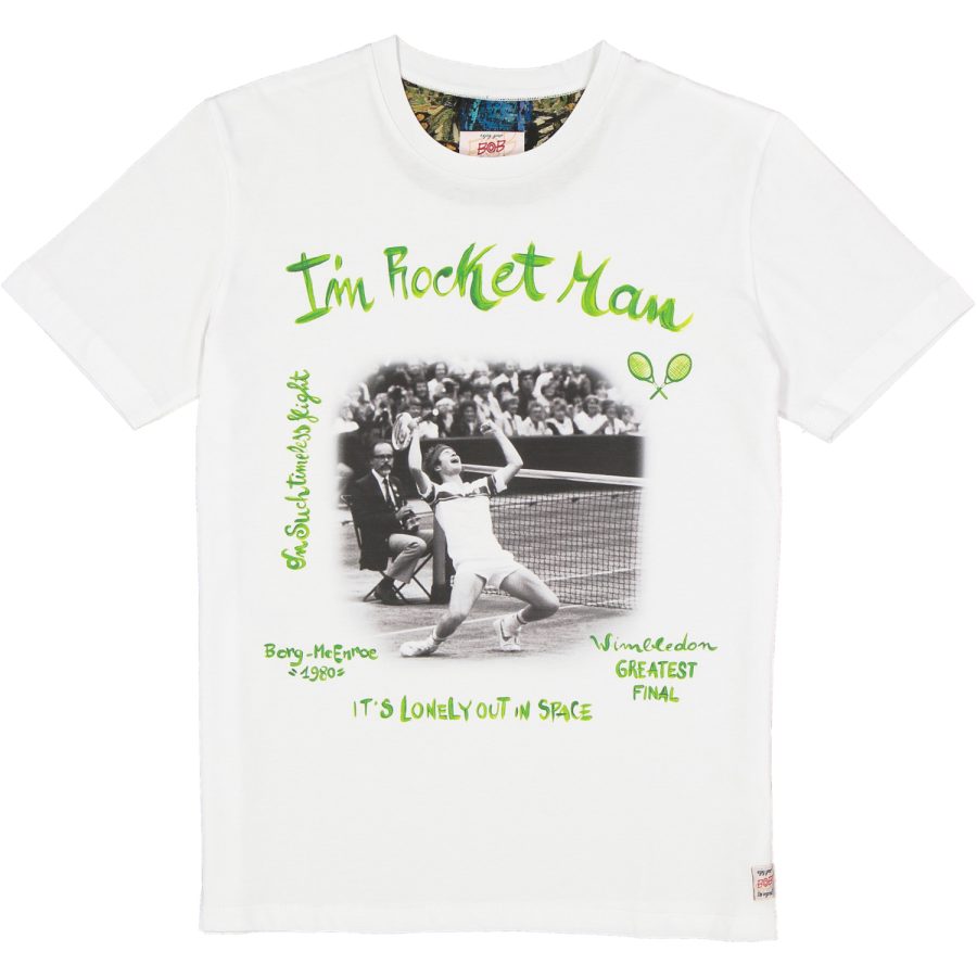 bob maglietta blawy print51 colore bianco tennis