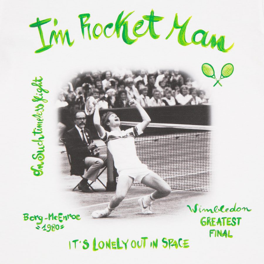 bob maglietta blawy print51 colore bianco tennis