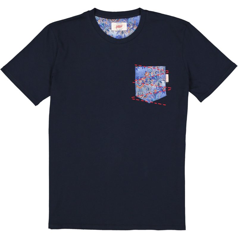 bob maglietta con taschino colore blu pocket vr0261 liberty fabrics